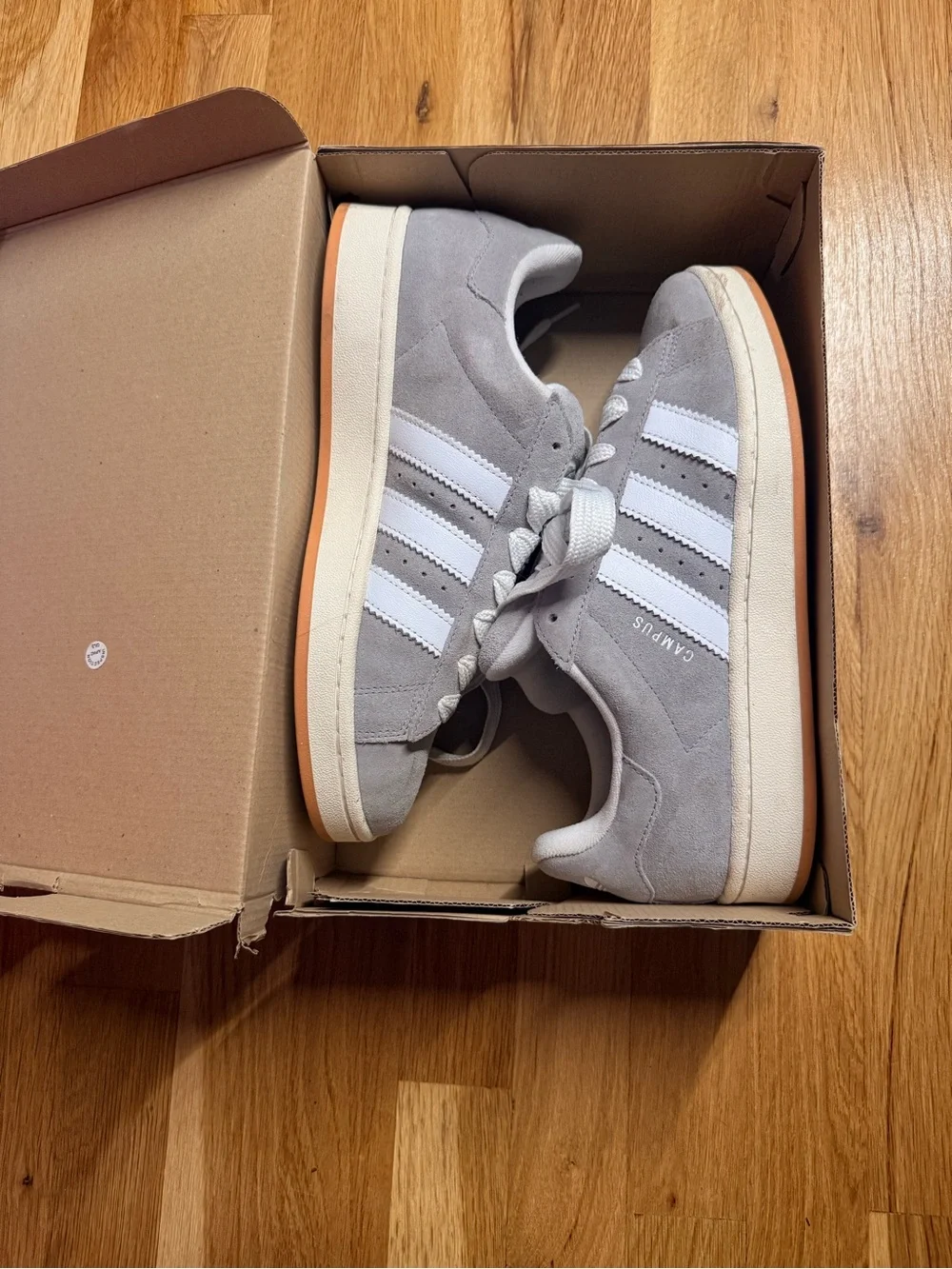 adidas Campus skateboarding  Men's Suede Sneakers in Light Gray and White